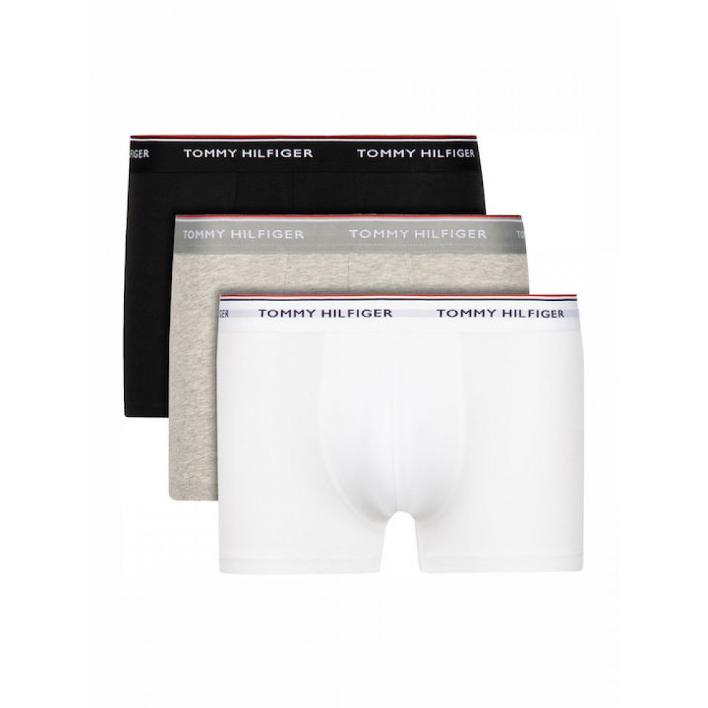 Ανδρικό Boxer TOMMY HILFIGER Premium Essentials 3 Τεμάχια 1U87903842-004 Black/Grey Heather/White
